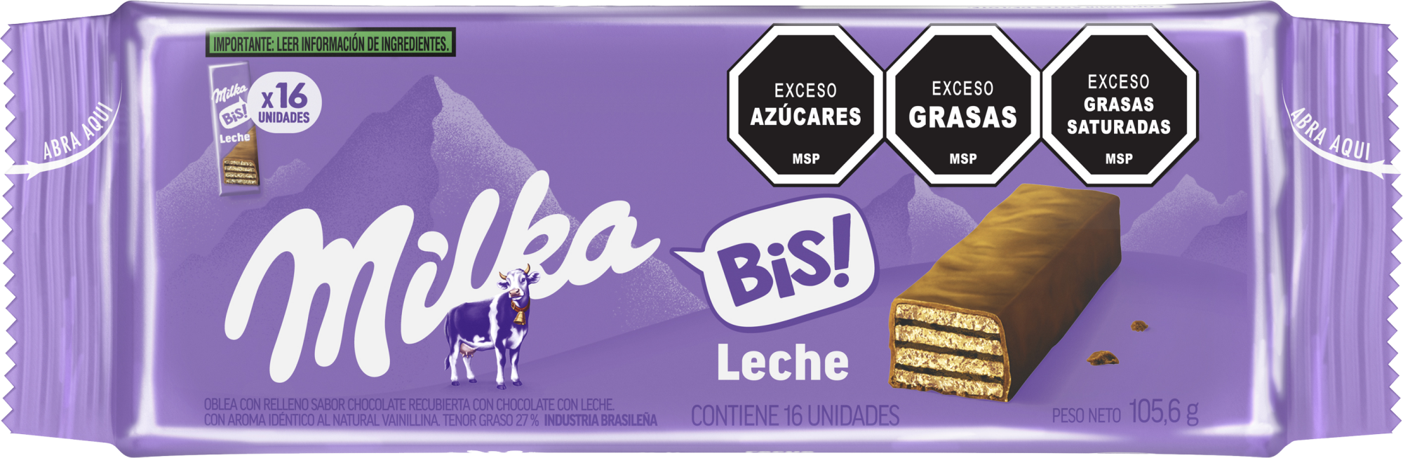 Milka Bis Leche 105.6g x16 - Nerilan Uruguay